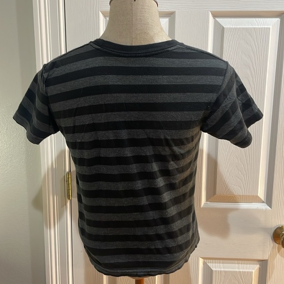 Marvel Iron Man 3 duo war machine T-shirt striped black cotton boys size L 10 12 - Picture 4 of 5